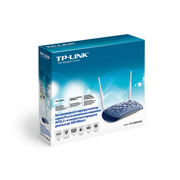 Маршрутизатор беспроводной TP-LINK TD-W8960N, ADSL2+