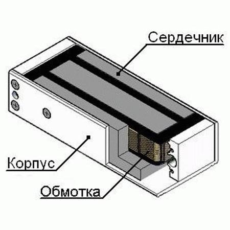 Замок электромагнитный М1-300 (черный) ОЛЕВС